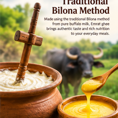 Emrat Special Bilona Buffalo Ghee 1000 ml | Traditional Bilona Method | Rich Aroma & Golden Texture | Pure Buffalo Milk Ghee