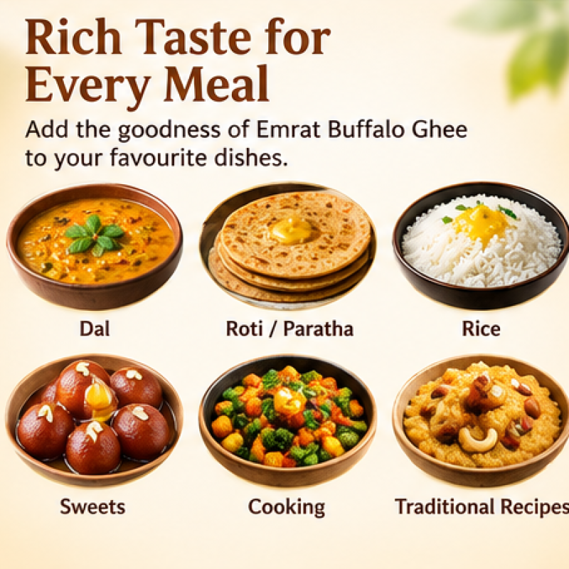 Emrat Special Bilona Buffalo Ghee 1000 ml | Traditional Bilona Method | Rich Aroma & Golden Texture | Pure Buffalo Milk Ghee